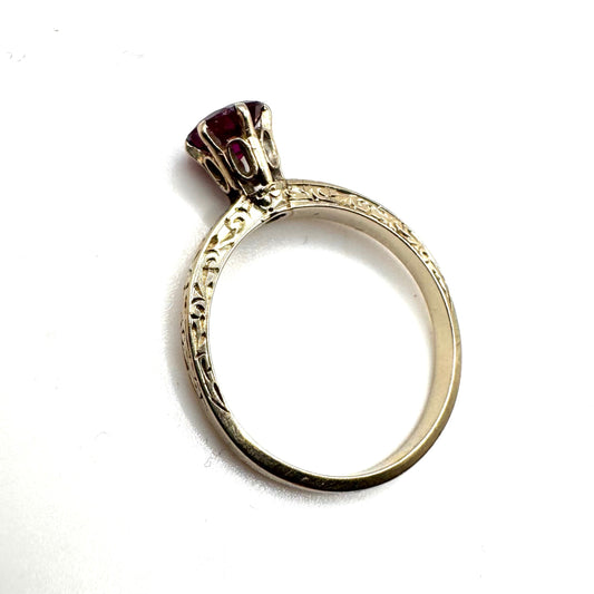 Antique 14k Gold Setting With a 1/2 Carat Pink Tourmaline Ring by Julian the 2nd