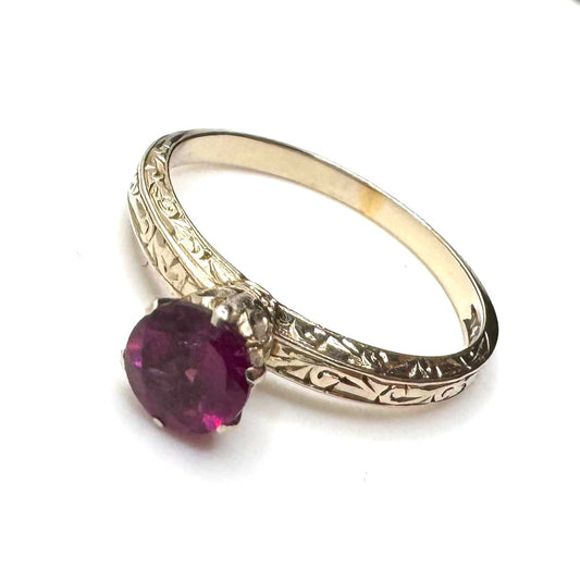 Antique 14k Gold Setting With a 1/2 Carat Pink Tourmaline Ring by Julian the 2nd