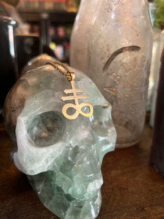 Leviathan Sigil Necklace in Gold-Plated Bronze by Julian the 2nd