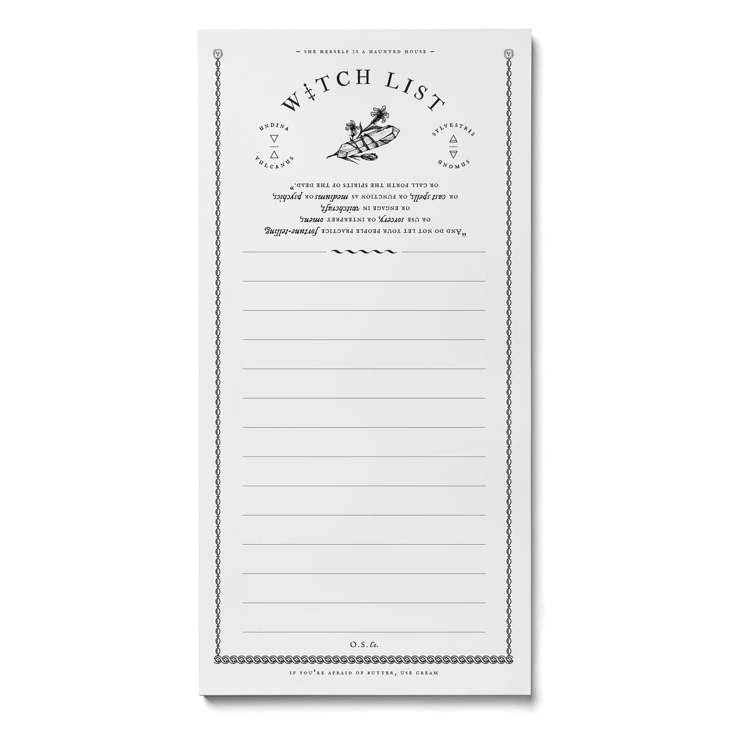 Witch List Notepad by Open Sea