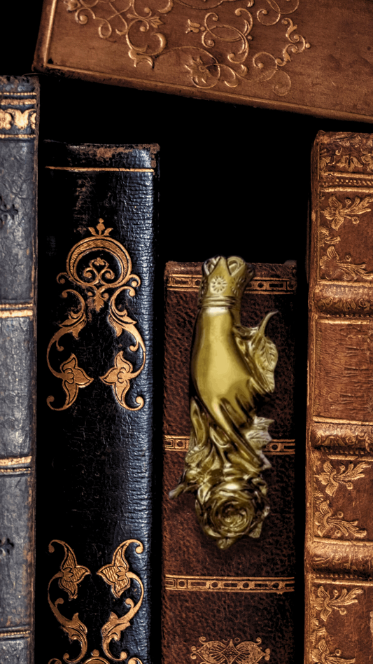 Gold Victorian Hand Holding Rose Bookmark