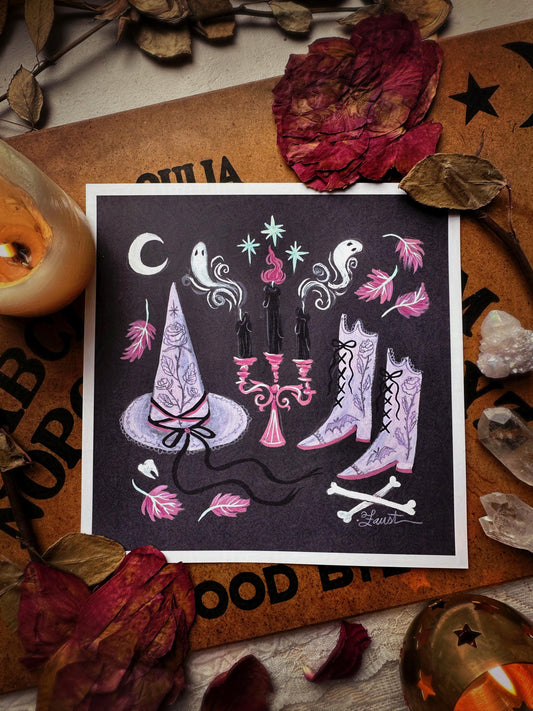 Lilac Witch 8x8 Art Print by Olivia Faust
