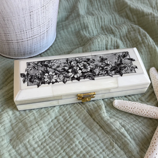 Blooming Rose Ox Bone Box