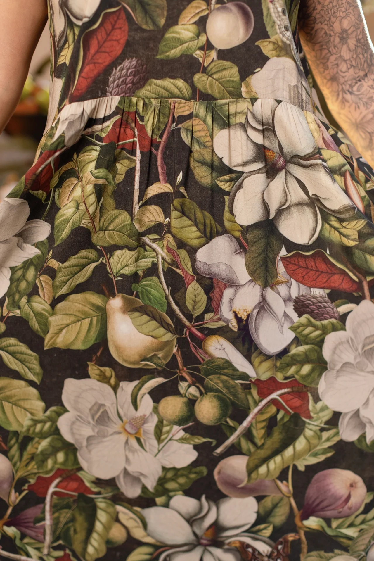 Fleur De Lune Bohéme Maxi Slip Dress w/ Florals & Bees
