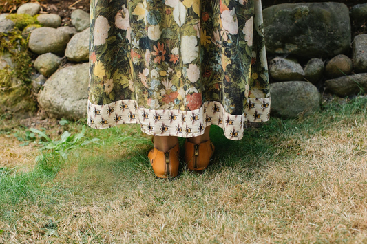 I Dream in Flowers Bohéme Maxi Slip Dress w/ Bees