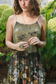I Dream in Flowers Bohéme Maxi Slip Dress w/ Bees