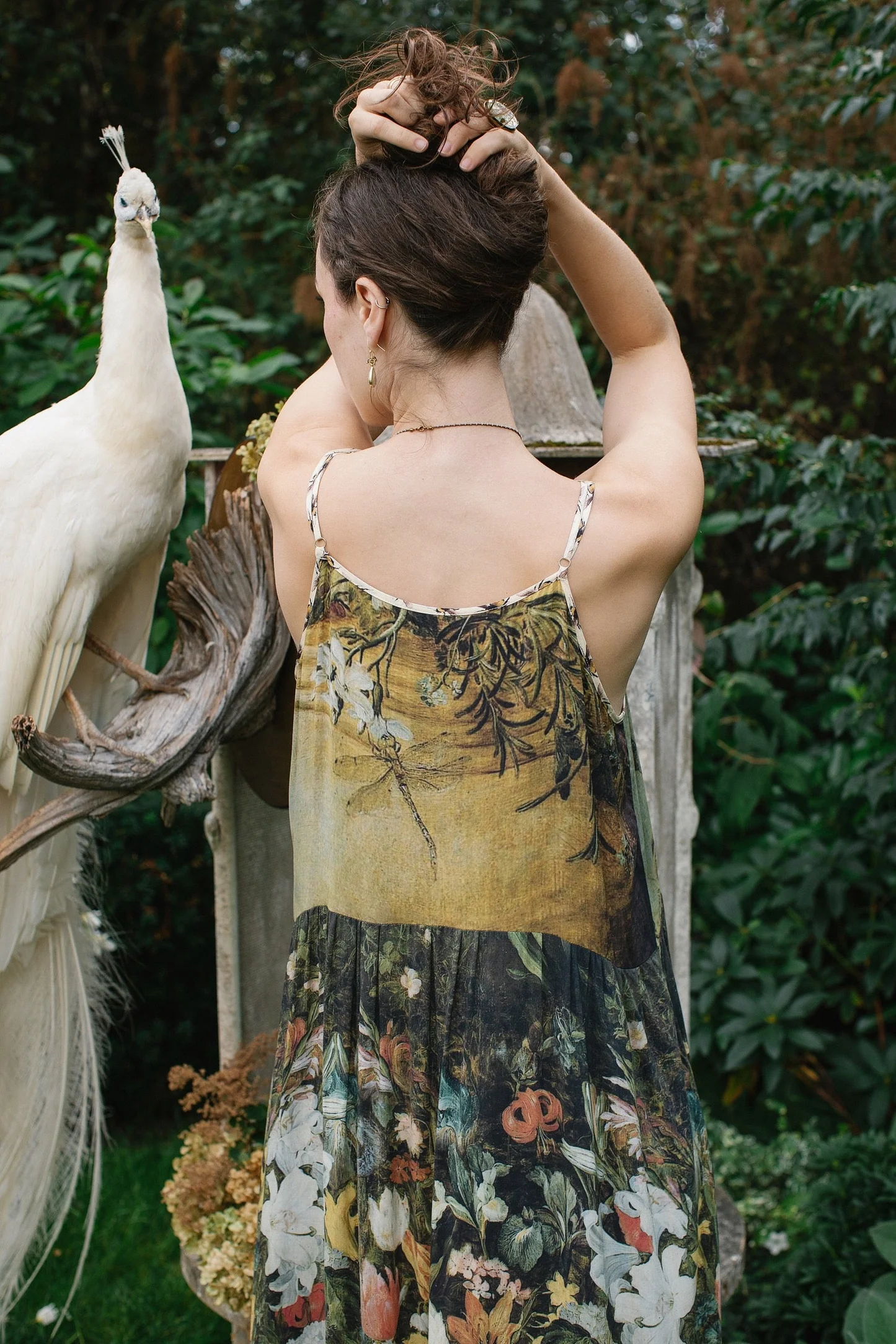I Dream in Flowers Bohéme Maxi Slip Dress w/ Bees