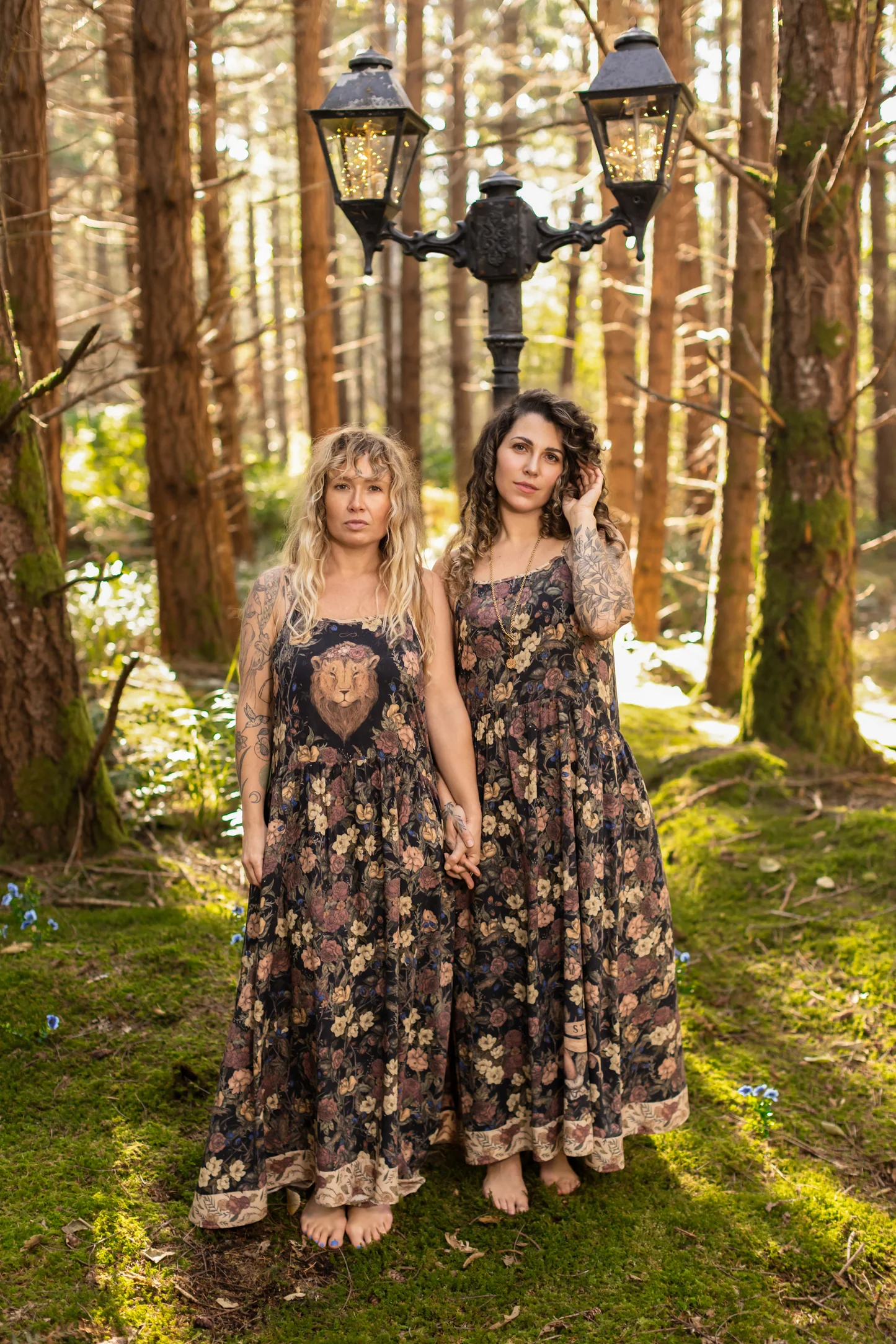 Lionheart Bohéme Maxi Slip Dress w/ Botanicals & Narnia Print