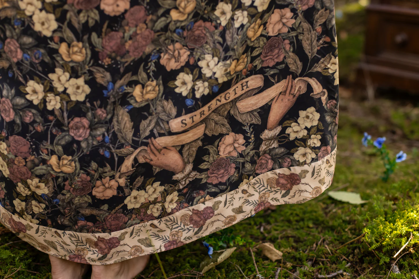 Lionheart Bohéme Maxi Slip Dress w/ Botanicals & Narnia Print