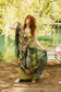 The Daydreamer Bohemian Scarf w/ Sleeping Beauty, Roses & Rabbits