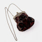 Burnout Velvet Sephia Burgundy & Black Chatelaine Purse Large