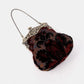 Burnout Velvet Sephia Burgundy & Black Chatelaine Purse Large