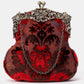 Burnout Velvet Scarlet Chatelaine Purse Large