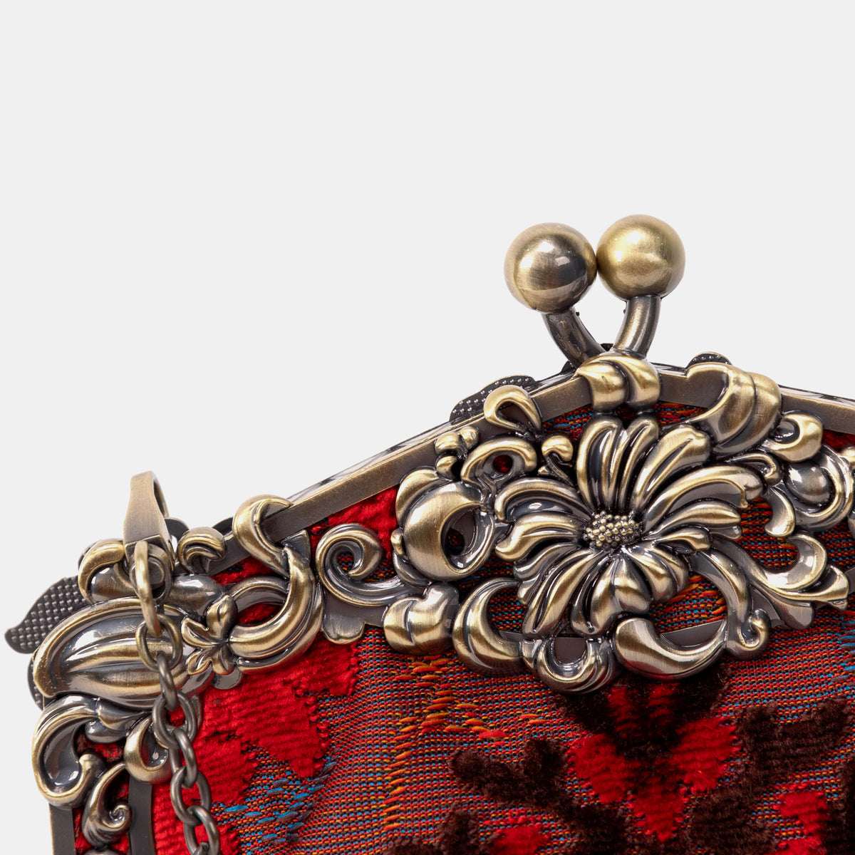 Burnout Velvet Scarlet Chatelaine Purse Large