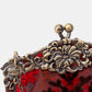 Burnout Velvet Scarlet Chatelaine Purse Large