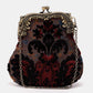 Burnout Velvet Sephia Burgundy/Black Chatelaine Purse
