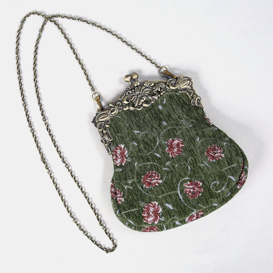 Climbing Rose Arugula Green Chatelaine Purse Large