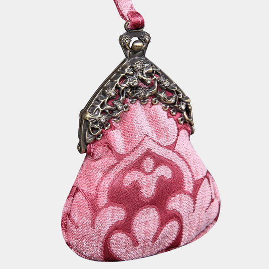 Queen Rose Pink Chatelaine Purse Wristlet Bag