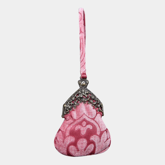 Queen Rose Pink Chatelaine Purse Wristlet Bag