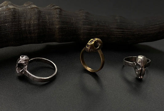 Bat Skull Ring in Brass & Silver by Miyu Decay