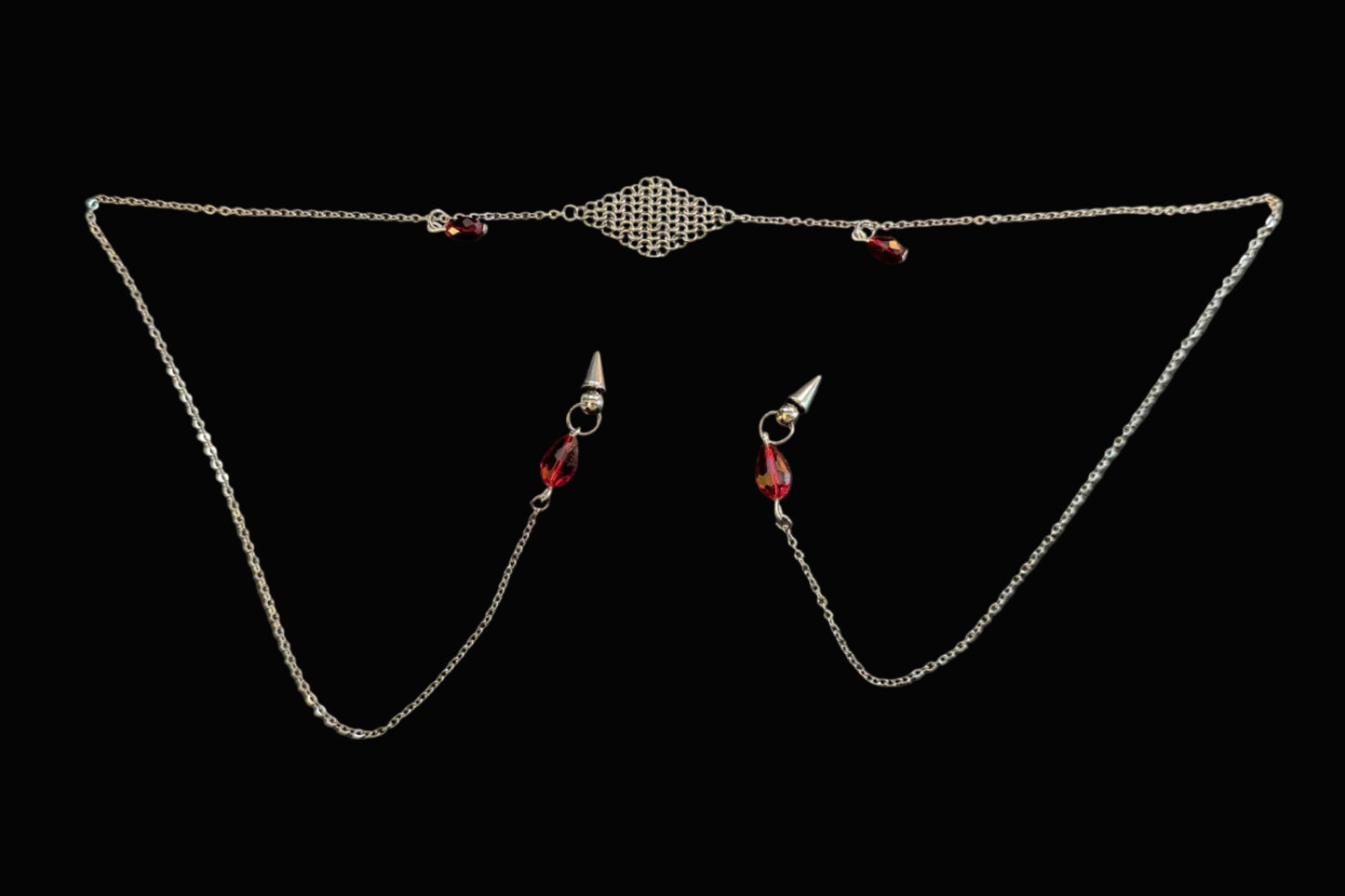 Chainmaille Face Armor Nose Chain by The Iron Bride Designs