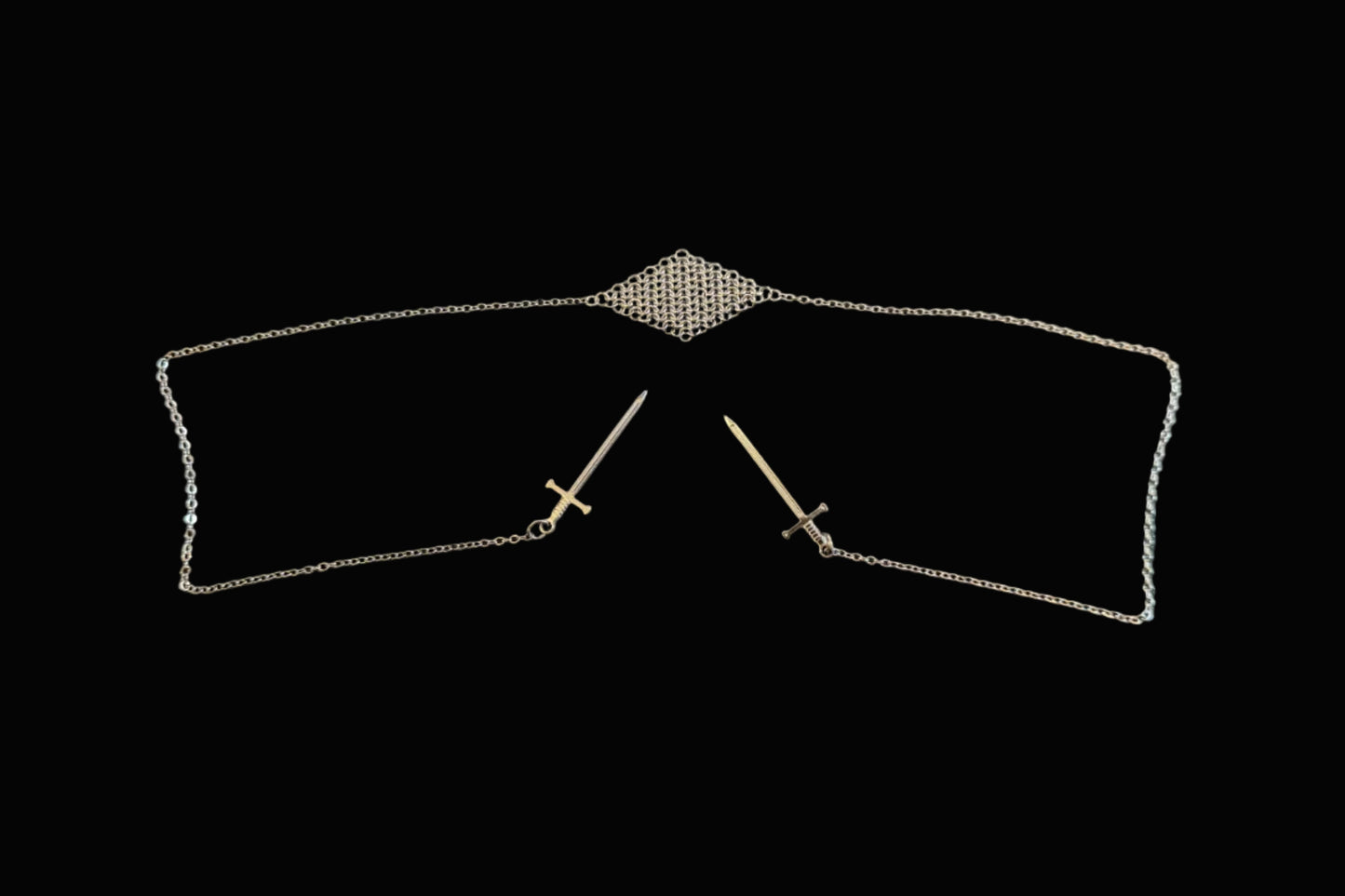 Chainmaille Face Armor Nose Chain by The Iron Bride Designs