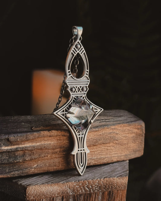 Armored Portal Necklace - Quartz Pyramid