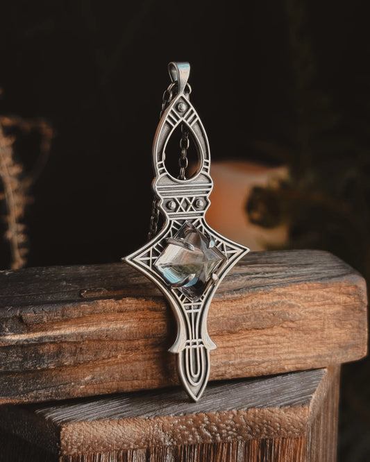 Armored Portal Necklace - Quartz Pyramid