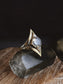 Cavern Ring | Faceted Clear Quartz & Brass
