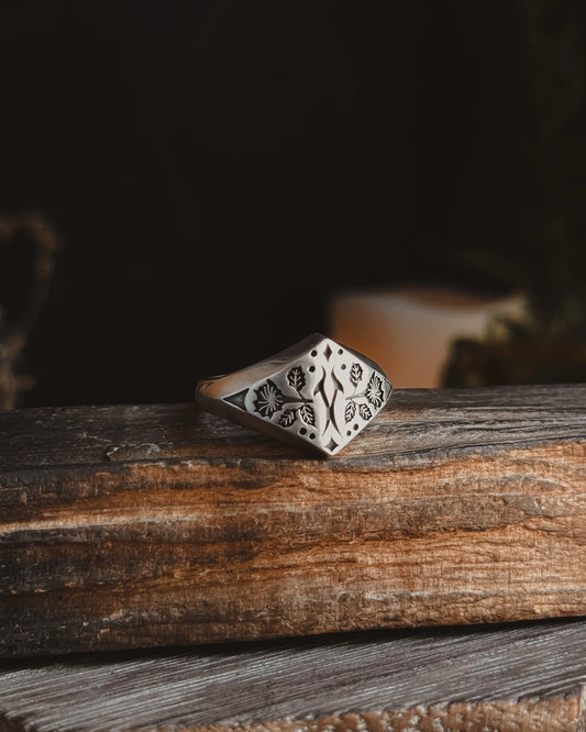Datura Plant Magick Signet Ring