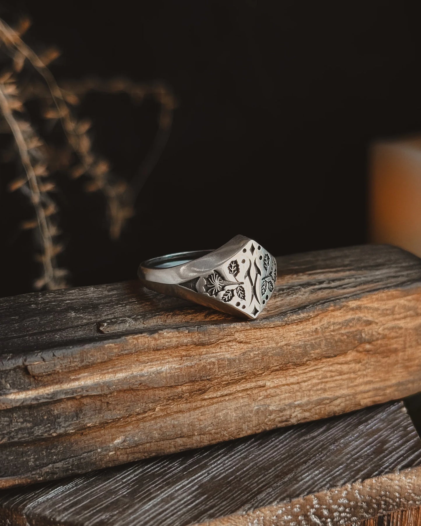 Datura Plant Magick Signet Ring