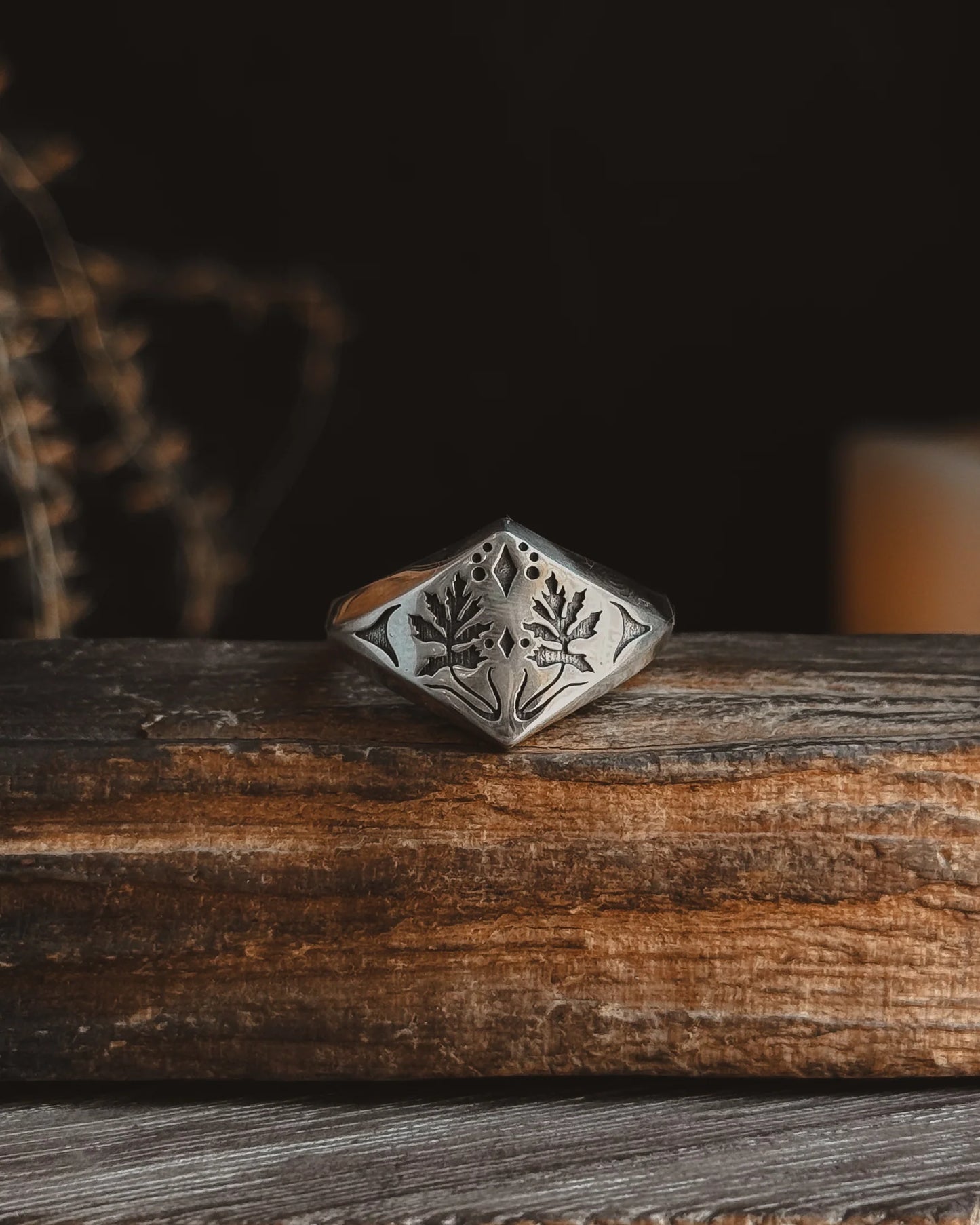 Mugwort Plant Magick Signet Ring