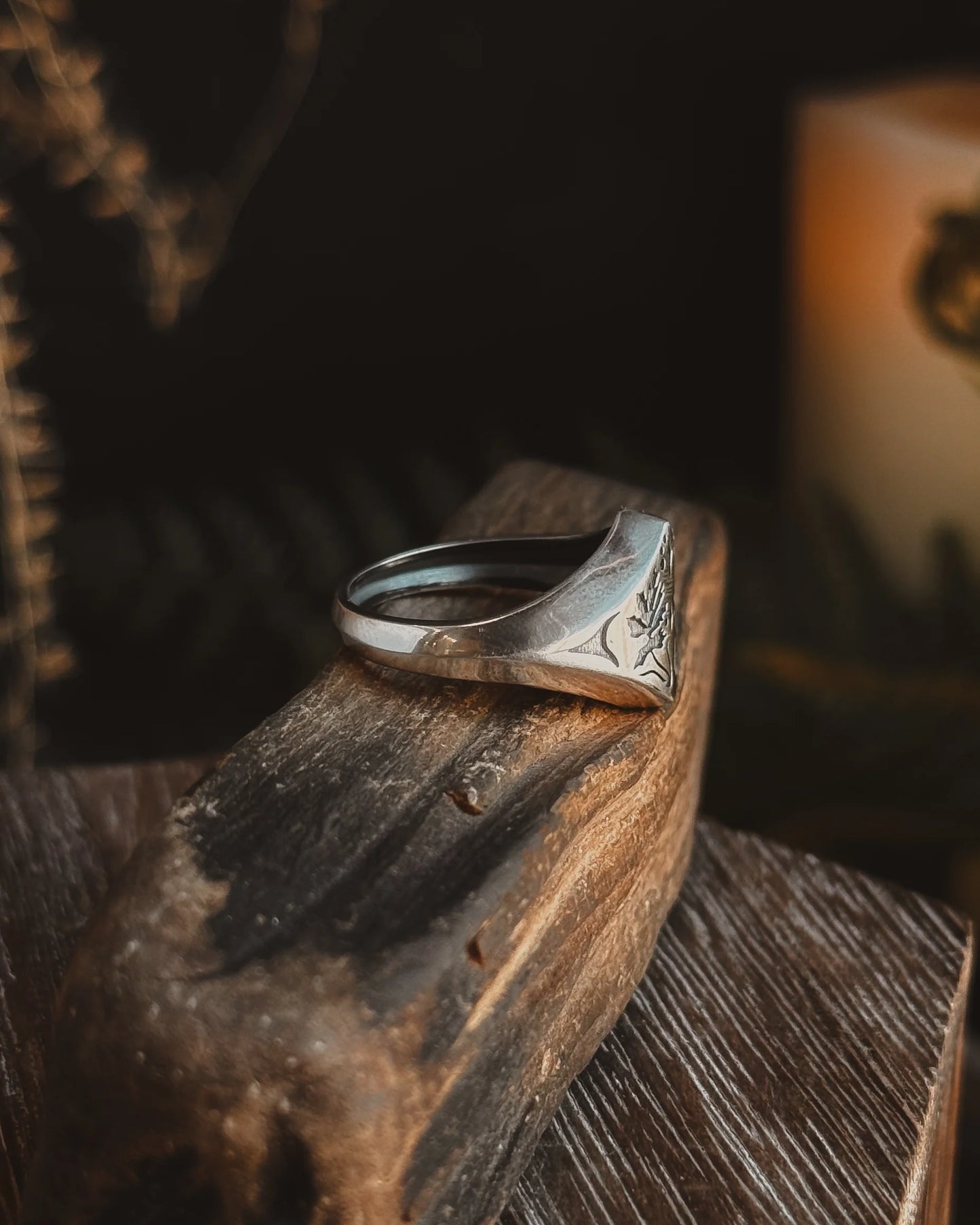 Mugwort Plant Magick Signet Ring