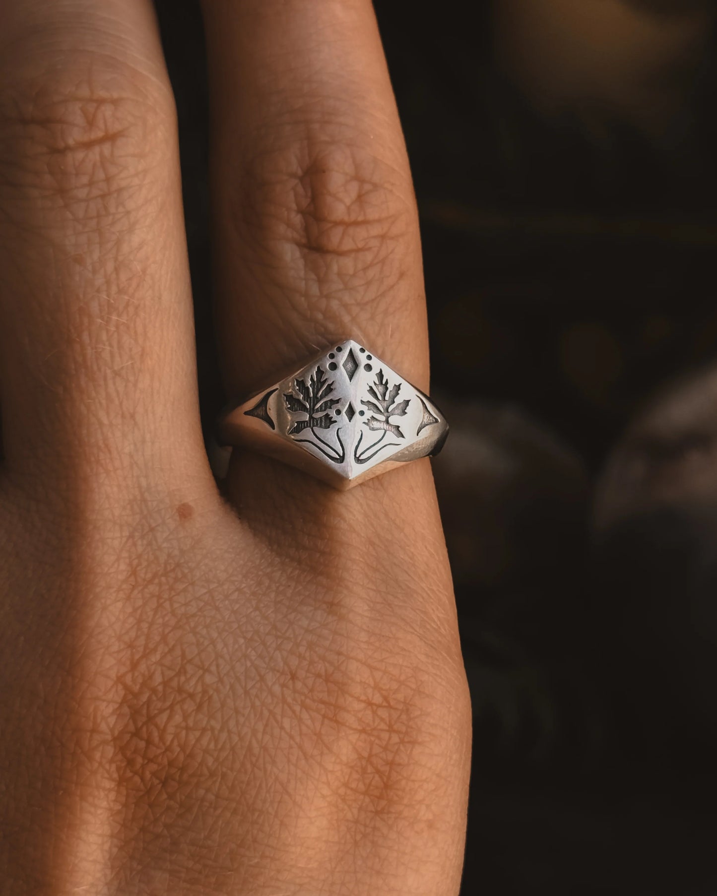 Mugwort Plant Magick Signet Ring