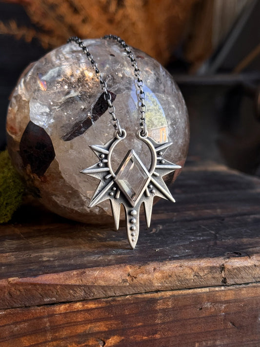 Starling Quartz Pendant Necklace in Sterling Silver