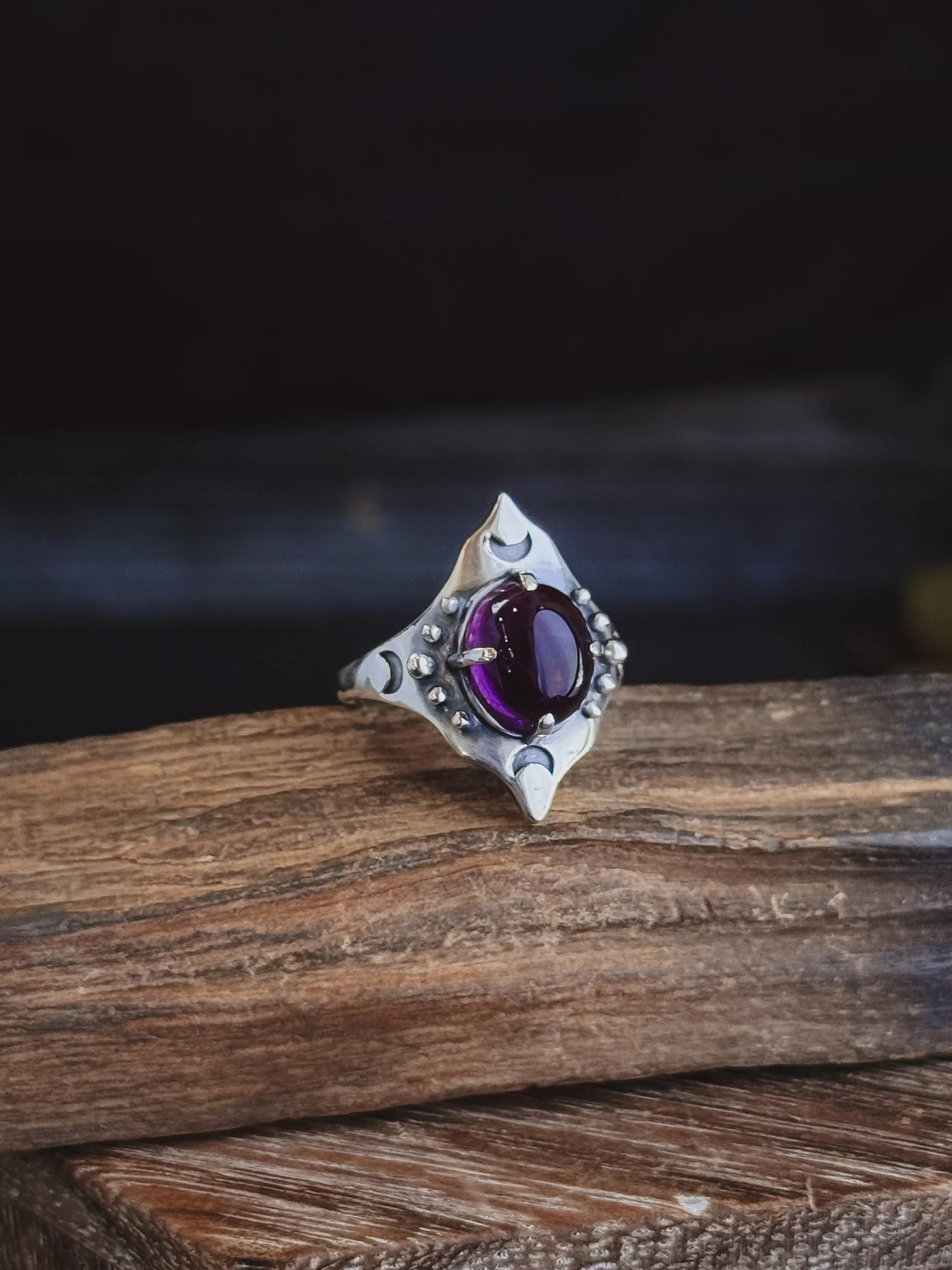 Hecate Ring | Sterling Silver + Amethyst