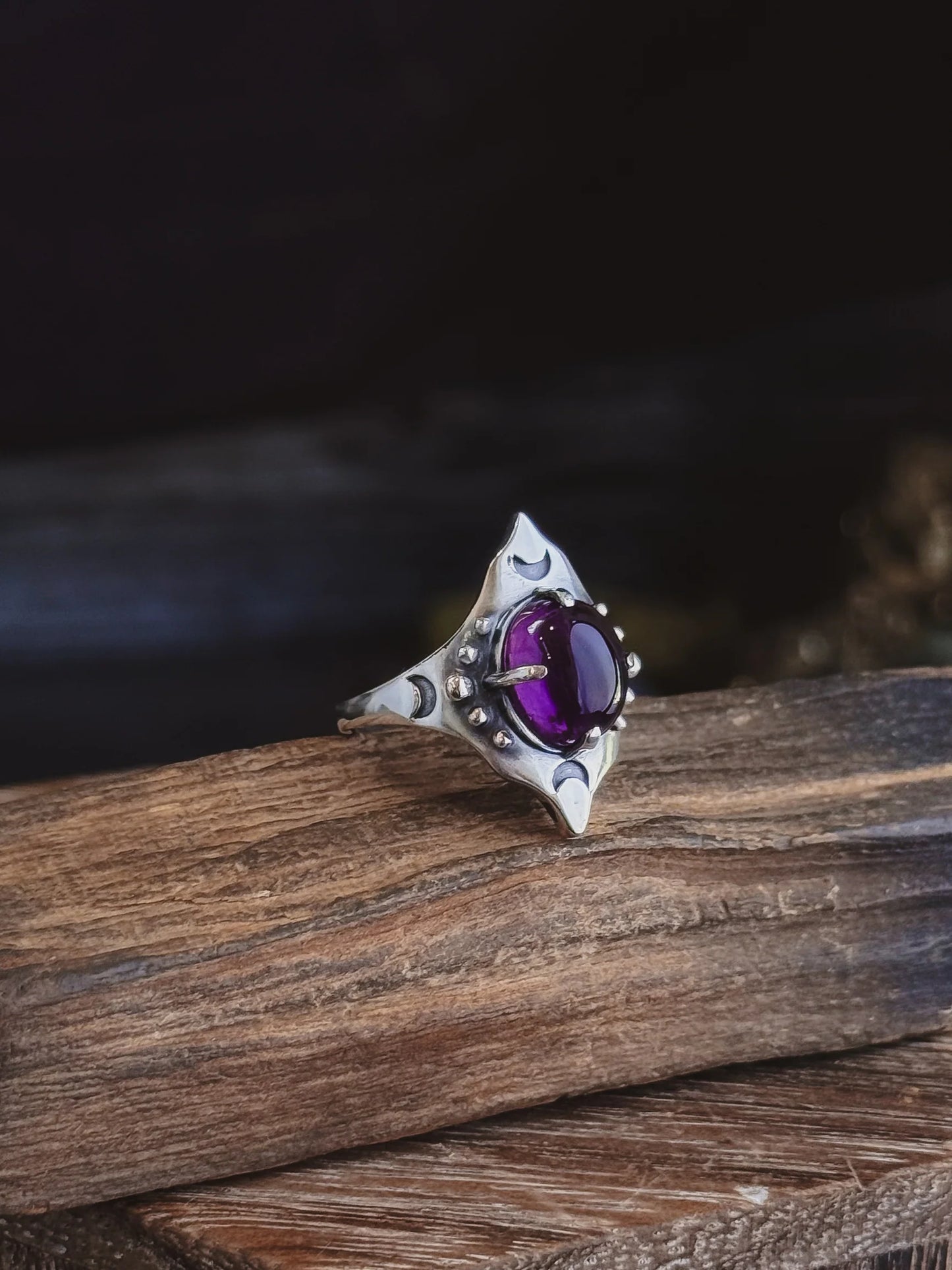 Hecate Ring | Sterling Silver + Amethyst