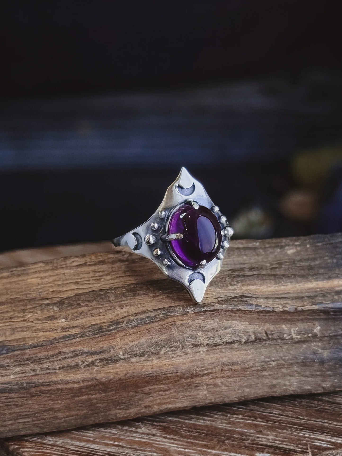 Hecate Ring | Sterling Silver + Amethyst