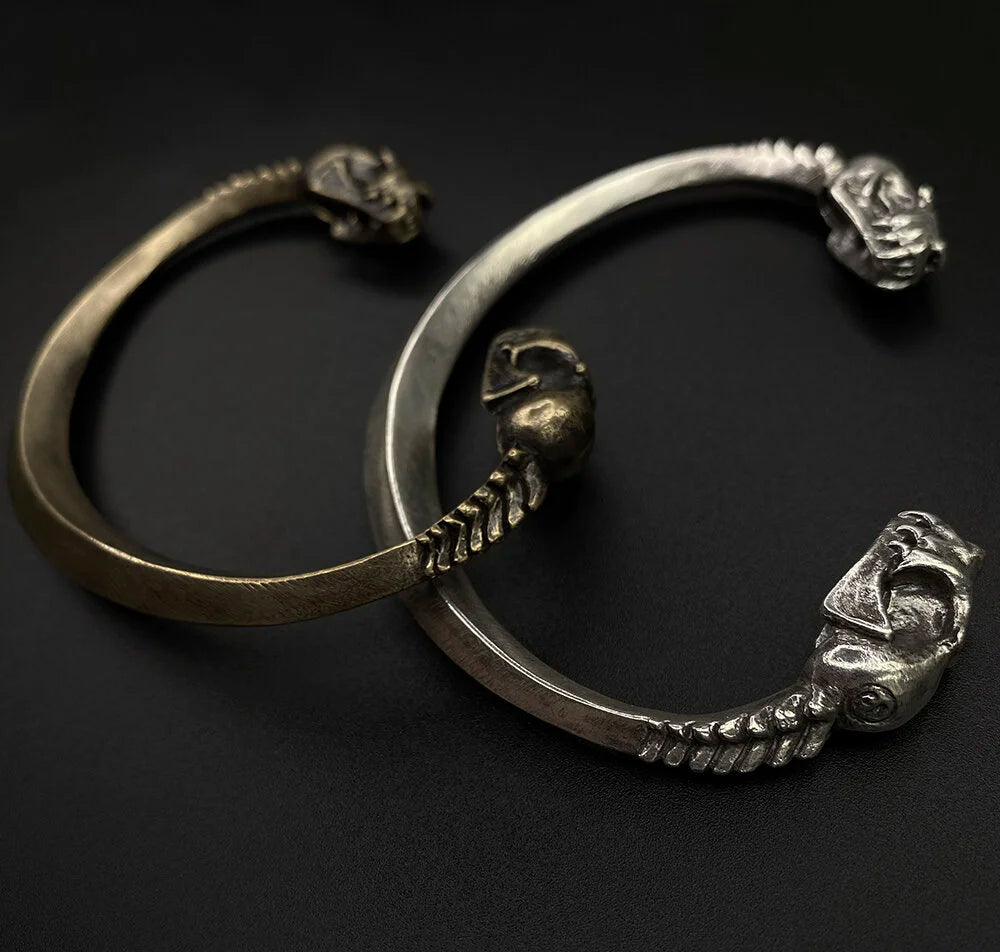 Brass Bat Skull Bracelet by Miyu Decay