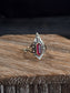 Theia Star Shield Ring | Brass + Garnet