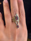 Theia Crown Stacker Ring | Brass + Garnet