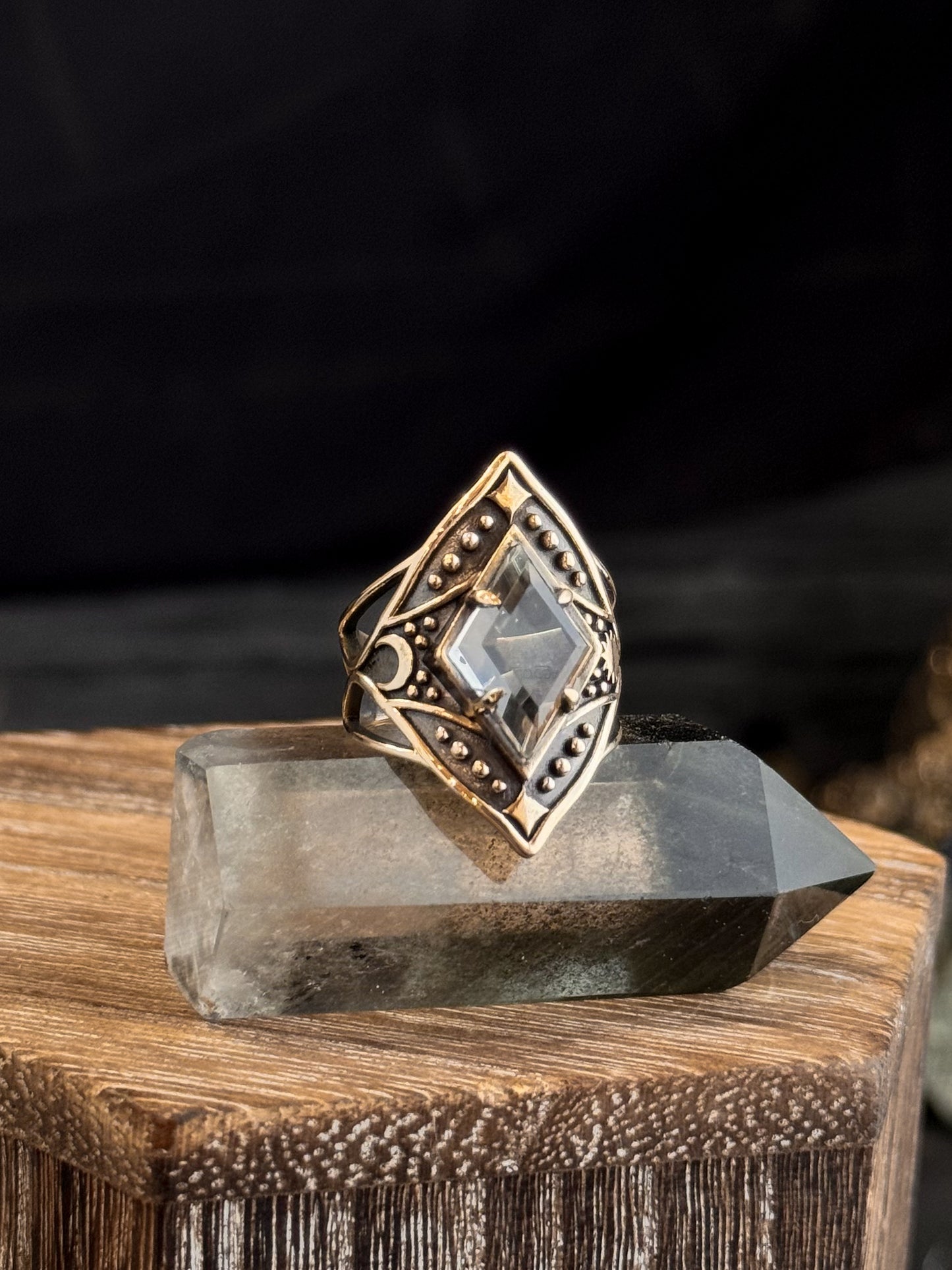 Brass Nuit Ring Quartz by Acid Queen