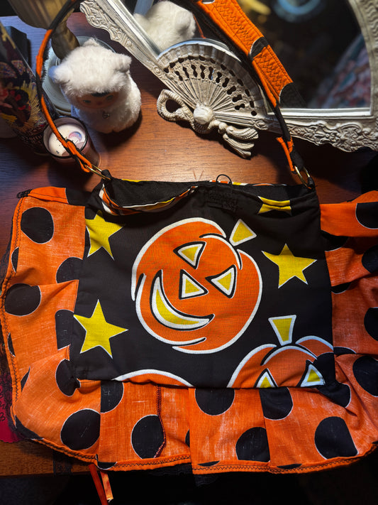 Vintage Halloween Tote - Halloween Pumpkin and Stars by Dirty Pillows