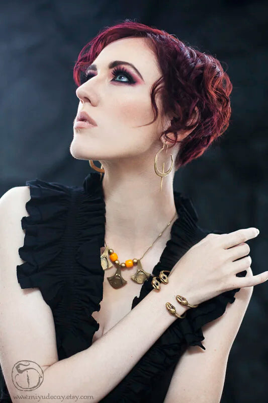 Brass Bat Skull Bracelet by Miyu Decay