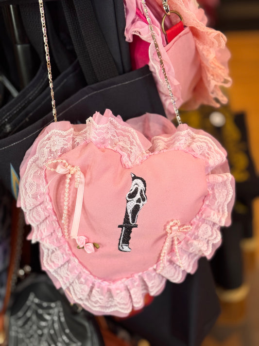 Baby Pink Ghost Face Bag by Dirty Pillows