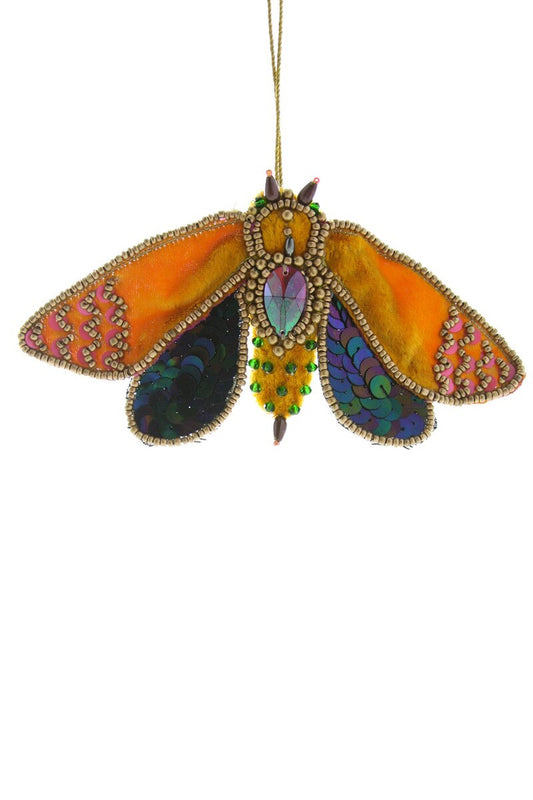 Gold Velvet Moth Ornament