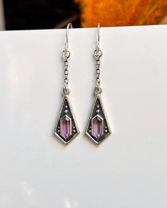 Maiden Dangle Sterling Silver Amethyst Earrings by Acid Queen