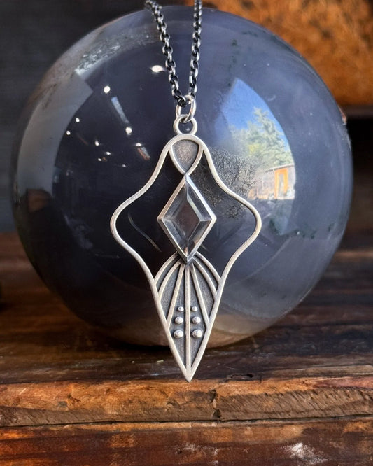 Mind's Eye Necklace Quartz Diamond Sterling Silver