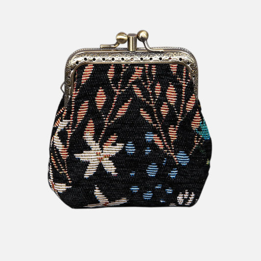 Night Garden Double Kiss Clasp Coin Purse