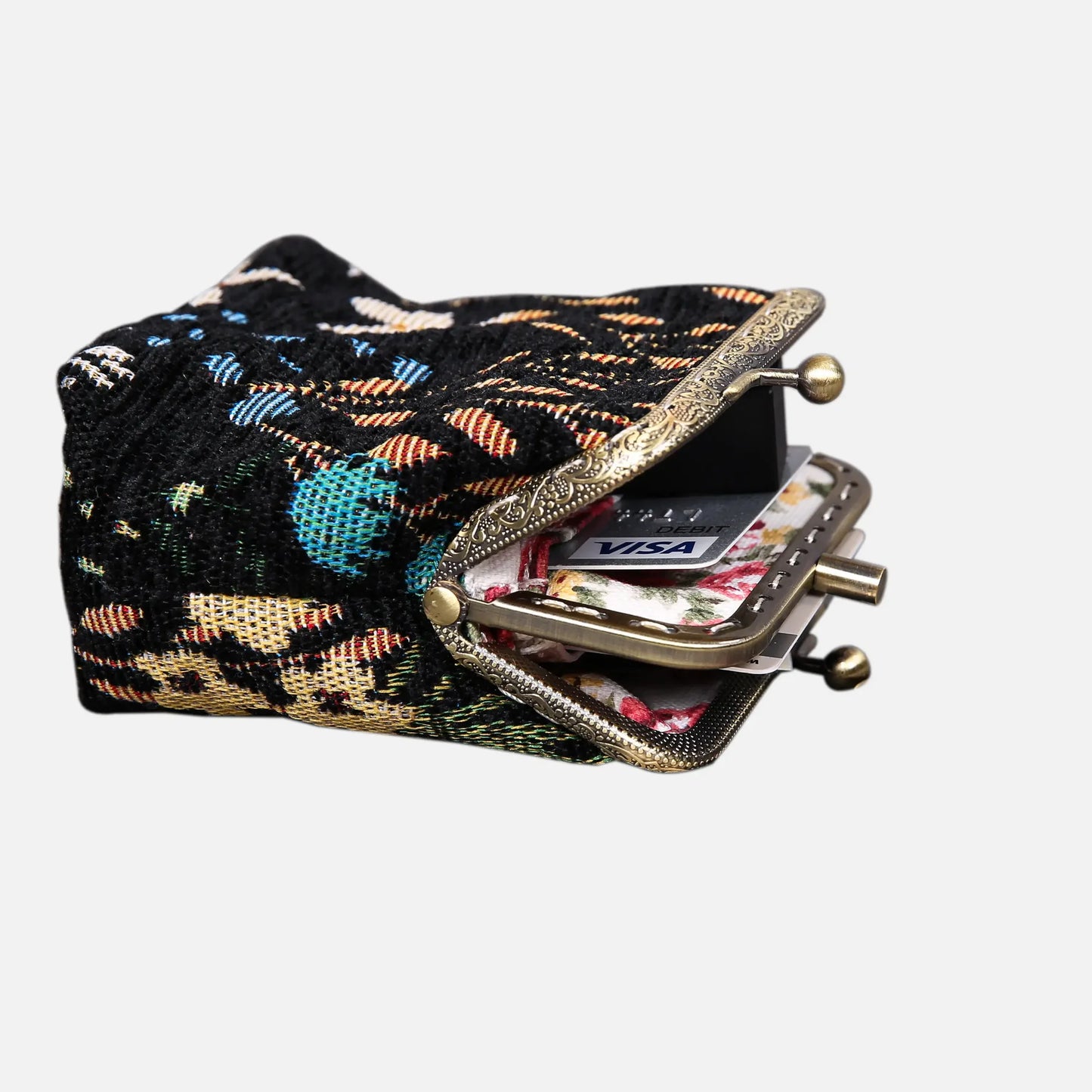 Night Garden Double Kiss Clasp Coin Purse